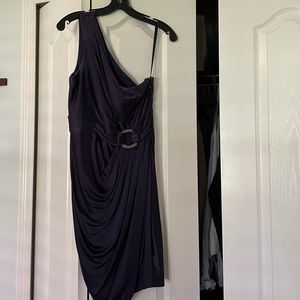 BCBG MaxAzira Navy One Shoulder Size Small